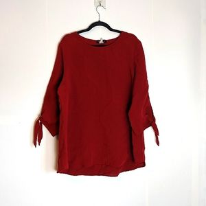 Yushi Top Lagenlook Red Size XXL Tie Sleeve